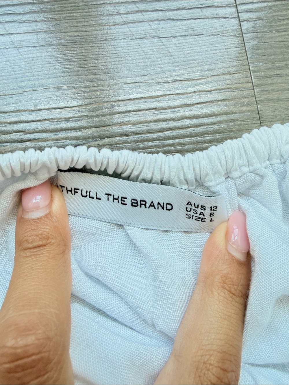Faithfull The Brand Light Blue Elastic Waist Top - Picture 2 of 5